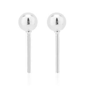 Polierte silberne Kugelstecker im minimalistischen Stil mit hochglänzendem Metallfinish