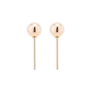 Minimalist polished rose gold stainless steel ball stud earrings with sleek geometric design