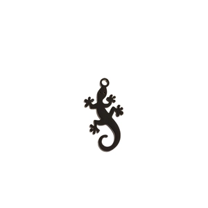 Stijlvolle zwarte gecko hagedis hanger van roestvrij staal voor DIY sieraden