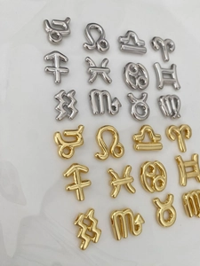 Detailed array of gold and silver zodiac sign pendants for DIY jewelry making