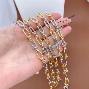 Two Tone Gold Silver Plated Alloy Oval Link Chain For DIY Jewelry Making Korean Style Fashion Accessory For Necklace Making