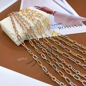Stainless Steel Paperclip Link Chain For DIY Jewelry Making Rectangular Oval Link Necklace Bracelet Extender Accessories