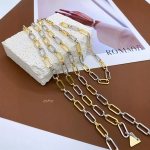 Minimalistische Gliederkette in Gold und Silber mit Anhänger für einen Trendlook