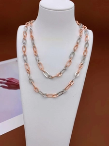 Two-tone link chain necklace in rose gold and silver finish for DIY jewelry designs