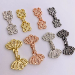 Chiusura per Gioielli in Rame con Zirconi Placcato Oro Farfalla Infinito Connettore DIY per Collana Bracciale Creazione
