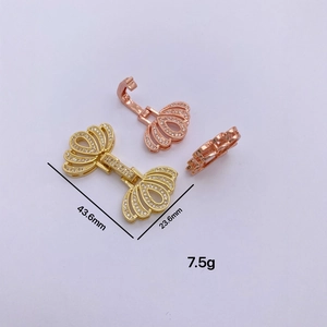 Chiusure a fiocco in oro 18K e oro rosa con zirconi per la creazione di gioielli fai-da-te