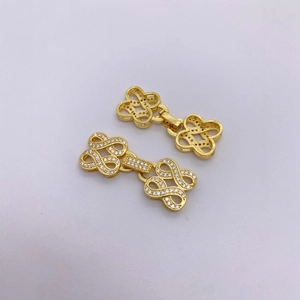 Chiusure per perle a fiocco placcate oro 18K con zirconi per creazioni di gioielli DIY