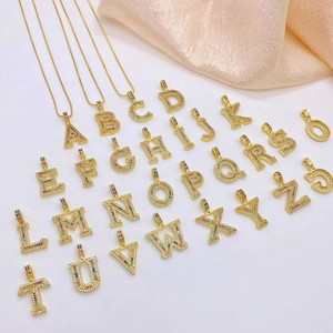 Gold Plated Copper Alphabet Pendant With Rainbow Multicolor Zirconia Hip Hop Street Fashion Letter Charm For Jewelry Making