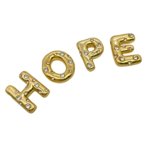 Goldener 18K vergoldeter HOPE Buchstabenanhänger mit funkelnden Zirkonia-Steinen