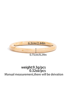 Detailed dimensions of marble pattern acrylic bangle with 6.2cm inner diameter