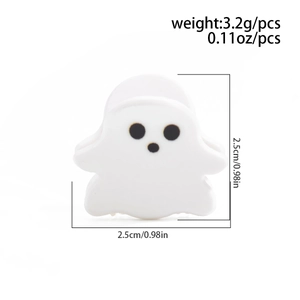 Détail d'une mini pince à cheveux fantôme blanc de 2,5 cm avec spécifications