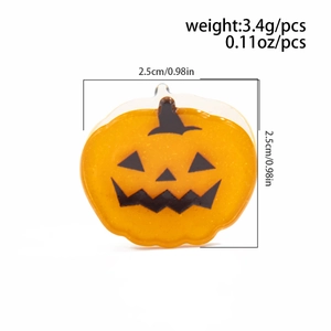 Détail de la pince à cheveux citrouille avec dimensions 2,5 cm et poids 3,4 g Halloween