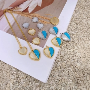 Luxus Herz Anhänger 18K Vergoldet Kupfer Mikro Pave Zirkonia Süß Romantisch Schmuck Zubehör Für Damen Halsketten DIY