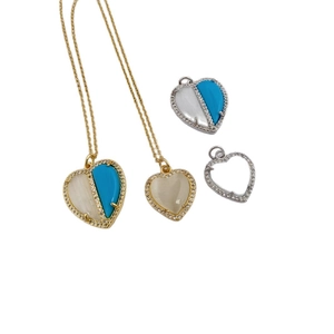 Süße Herzanhänger in Gold und Silber mit Pave-Zirkonia und bunten Steineinlagen