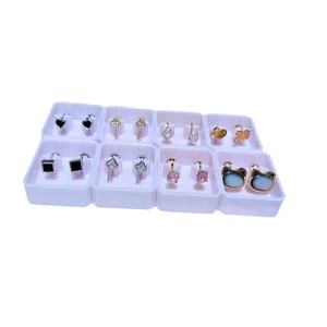 Titanstahl Ohrstecker Set mit Herz und Kleeblatt Zirkonia und Schraubverschluss