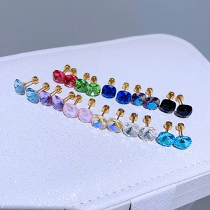Mode 8.0 Zirkonia Quadrat Ohrstecker Echt Vergoldet Edelstahl Hypoallergen Schraubverschluss Ohrringe Für Damen Schmuck Geschenk