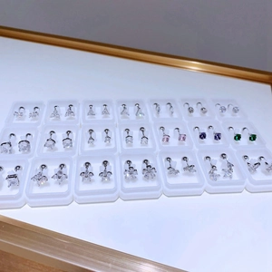 Edelstahl Zirkonia Ohrstecker Schmetterling Kleeblatt Blume Geometrisch Schraubverschluss Piercing Schmuck Für Damen Luxus Mode Accessoire
