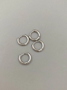 Poliertes Silber-Ton 18K vergoldete Kupfer Creolen Set in minimalistischem Stil