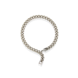 Polished S925 sterling silver curb chain necklace with a secure clasp closure for men