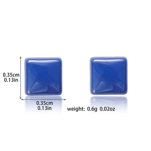 0,35cm dunkelblaue quadratische Bio-Keramik Ohrstecker für empfindliche Ohren, 0,6g