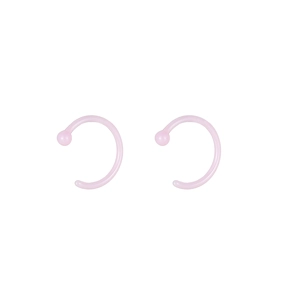 Pink bio-ceramic hollow butterfly stud earrings with small hypoallergenic zirconium posts