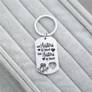 Stainless steel keychain with engraved heart tag for best friends friendship gift