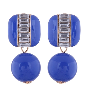 Vintage Geometrische Legering Emaille Nep Kunstparel Oorbellen Voor Dames Vierkante Metalen Strass Hangende Oorbellen Sieraden