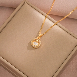 Collana Con Pendente Pianeta Acciaio Inossidabile Con Zircone Stella E Strass Gioielli Di Moda Per Donna