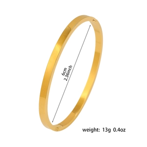 Minimalistische goud gepolijste roestvrijstalen armband met 6 cm binnendiameter