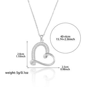 Elegante Herz-Halskette mit weißen Zirkonia und Unendlichkeitssymbol auf Silberkette