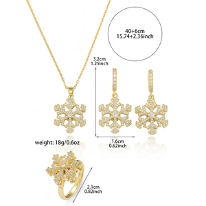 Detailliertes Größendiagramm der goldene Schneeflocken Halskette mit Zirkonia-Maßen