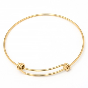 Bracciale a scorrimento regolabile in acciaio inossidabile dorato con design minimalista