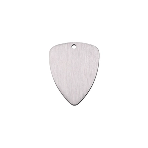 Brushed stainless steel guitar pick pendant necklace blank diy accessory for engraving