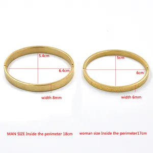 Detailed size guide for titanium steel Roman numeral bracelets for men and women