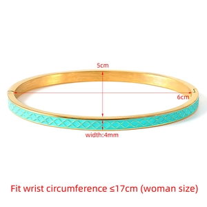 Specifiche dettagliate delle dimensioni del bracciale a onde dorate smaltate
