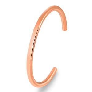 Bracelet jonc ouvert classique en acier inoxydable plaqué or rose 18 carats avec poli