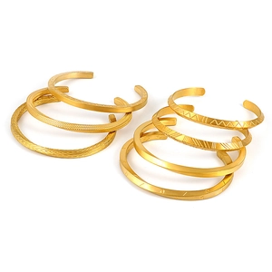 Minimalista Bracciale Rigido Aperto in Acciaio Inossidabile per Donna Uomo con Motivo a Stella Geometrico Inciso Gioielli di Moda