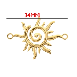 34mm gouden roestvrijstalen zon boze oog hanger voor DIY sieraden maken