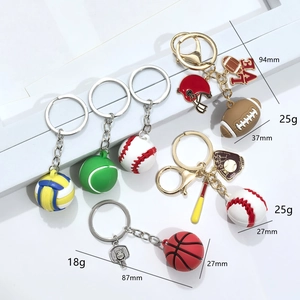 Tableau détaillé des tailles montrant dimensions et poids des porte-clés de sport