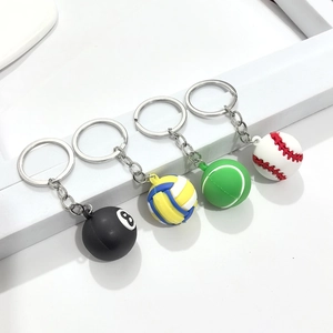 Ensemble de porte-clés de sport créatifs avec billard, volleyball, tennis et baseball