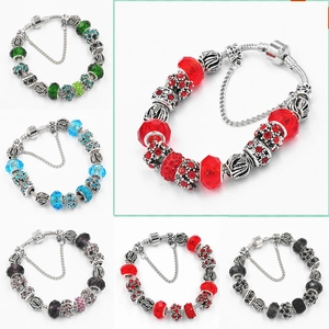 Coffret de bracelets à breloques en cristal DIY en six couleurs avec chaîne serpent