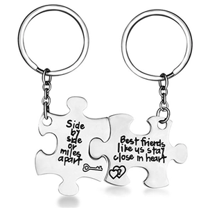 Collane puzzle in argento per migliori amiche con frasi di amicizia incise