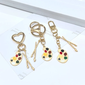 Portachiavi Creativo in Lega a Tavolozza e Pennello Artistico Smaltato Regalo per Insegnanti e Studenti d'Arte Gioielli Borsa