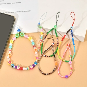 Bunte Y2K Handy-Perlenkette mit Sternen und LOVE-Buchstaben im Regenbogenstil