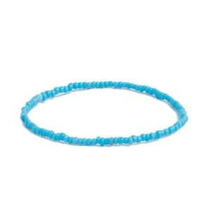 Pulsera minimalista de cuentas azul cielo hecha a mano, accesorio de moda para unisex