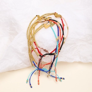 Braccialetti di perline MIYUKI in stile boho con ciondoli a cuore dorati regolabili