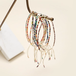 Pulseras bohemias de cuentas de vidrio MIYUKI con patrones de verano y cordones ajustables