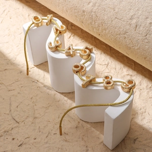 Set de 10 cuentas numéricas de cobre chapadas en oro para joyería DIY collares y pulseras