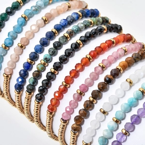 Bracciale Minimalista in Acciaio Inossidabile con Pietre Naturali e Perline per Donna Placcato Oro Retro Regolabile Gioielli Fatti a Mano