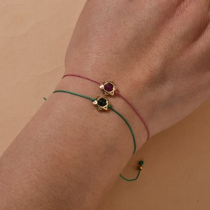 Braccialetti intrecciati minimalisti con ciondolo esagramma e pietre colorate